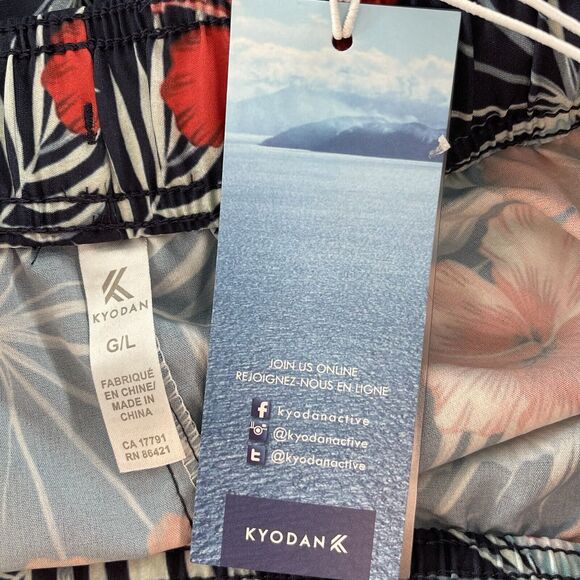 Kyodan Swim Large Board Shorts UPF 40 Quick Dry Floral Hawaiian Drawstring New - Picture 4 of 5